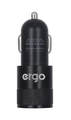 Автомобильное зарядное устройство Ergo ECC-221 2.1A 2xUSB Car Charger Black