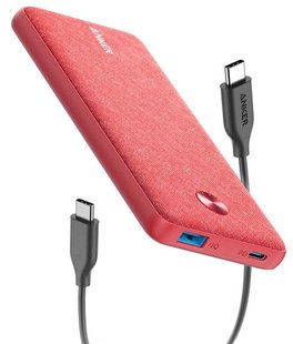 Портативное зарядное устройство Anker PowerCore Slim 10000 mAh PD Fabric Red