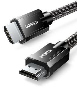 Кабель Ugreen HD135 8K HDMI M/M Round Cable with Braided 2m (Сірий)