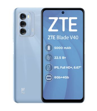 Смартфон Zte Blade V40 6/128 GB Blue