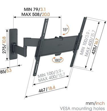 Крiплення настiнне Vogels TVM 1443 Чорний