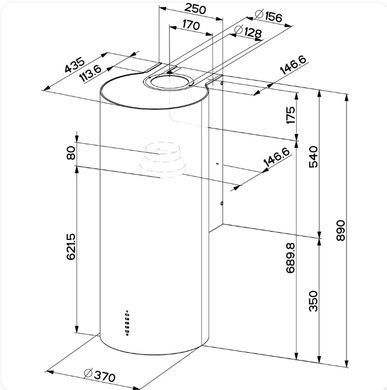 Витяжка FABER Cylindra Plus Bk Matt A37 (335.0606.998)
