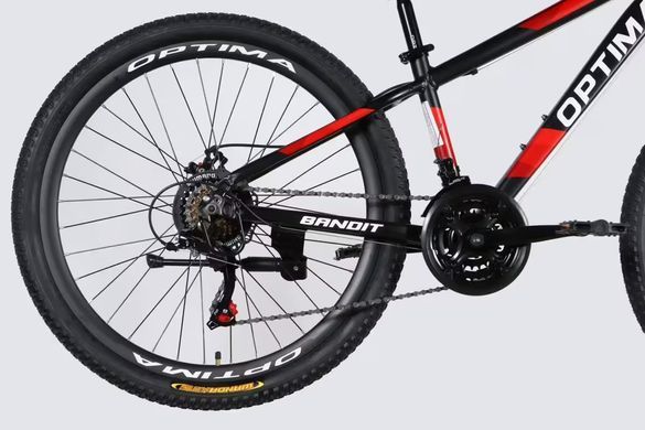 Велосипед AL 26" Optima BANDIT DD FR рама-13" черный с красным 2026