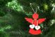 Новогодняя игрушка, декоративная, ангел с сердцем, красный, 7,5см, дерево фото 1