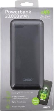 Power Bank Grixx 20000 mAh Black (GREXTBP20PDB02)