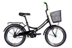 Велосипед 20" Formula SMART с корзиной 2021 (чорно-зелений )