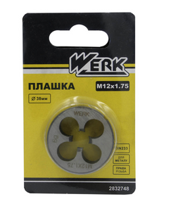 Плашка M12x1.75,38x13мм, 1шт. (Werk)