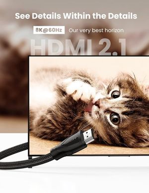 Кабель Ugreen HD140 8K HDMI 2.1 Cable Braided 1m (Black)