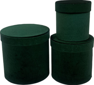 Набір подарункових коробок Ufo W2907 Velvet green круглі х 3 шт