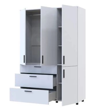 Шафа для одягу Doros Торн Білий 3 ДСП/3Ш (штанга) 135х51.6х200 (DRS-012057)