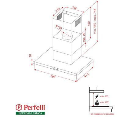 Витяжка Perfelli T 6612 A 1000 BL LED