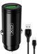 Автомобільний зарядний пристрій XO CC39 1USB 18W QC3.0 + microUSB cable Black фото 3