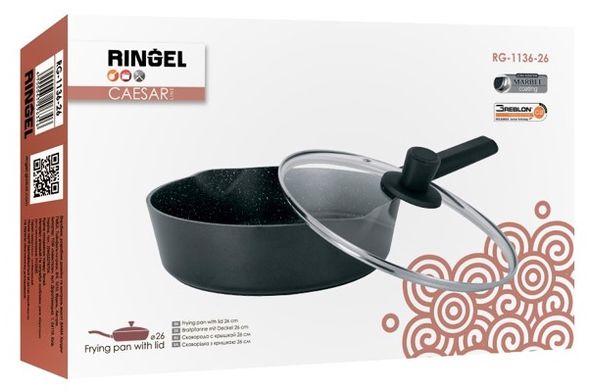 Сковорода Ringel Caesar сковорода глубокая со сливом 26 см с крышкой