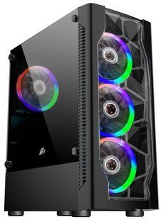 Корпус 1Stplayer D4-4R1-BK Color LED Black без БП