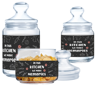 Набір банок Luminarc Club Kitchen Memories, 3х0.5, 0.75, 1 л