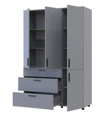 Шафа для одягу Doros Торн Сірий 3 ДСП/3Ш (полиці) 135х51.6х200 (DRS-012064)