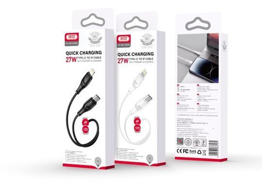 Кабель XO NBQ239A Zeus Series High Elastic Type-C to Lightning - 27W - 1m White