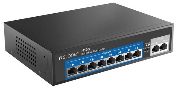 Коммутатор Netis P110C 10 Port Fast Ethernet PoE Switch 8 ports POE+2RJ45