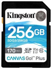 Картка пам'ятi Kingston SDXC 256GB Go+ U3 V30(R170/W90)