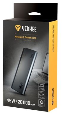 Портативний зарядний пристрій Yenkee YPB 2045-20000 mAh Li-pol+TYPE-C PD 45W (Black)