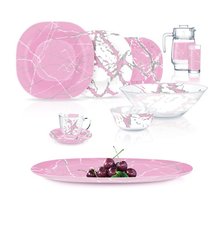Сервиз столовый Luminarc Carine Marble Pink Silver, 46 предметов