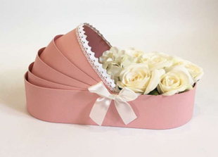 Подарункові коробки Ufo W9297 33*17*8 PINK колиска