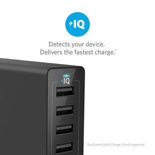 сетевая зарядка Anker PowerPort 6 - 60W 6-port USB Power IQ V3 (Черный)