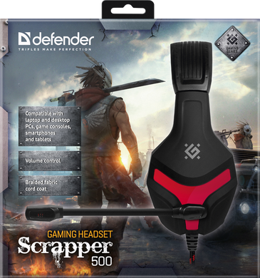 Гарнитура Defender Scrapper 500 Red/Black