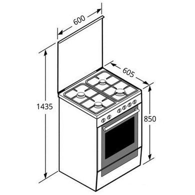 Плита газова Ventolux GE 6060 CS 6MT (X)