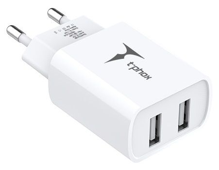 Мережевий зарядний пристрій T-Phox TC-224 Pocket Dual USB (White)
