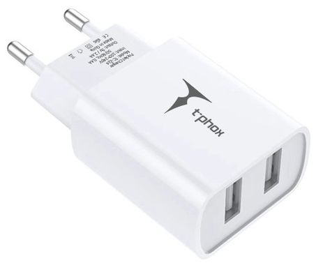 Мережевий зарядний пристрій T-Phox TC-224 Pocket Dual USB (White)