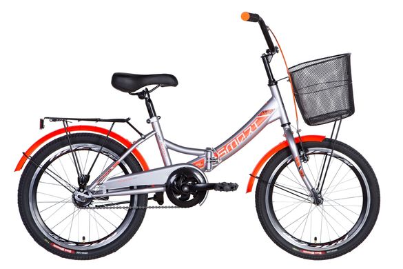 Велосипед 20" Formula SMART с корзиной 2021 (сірий з помаранчевим (м))