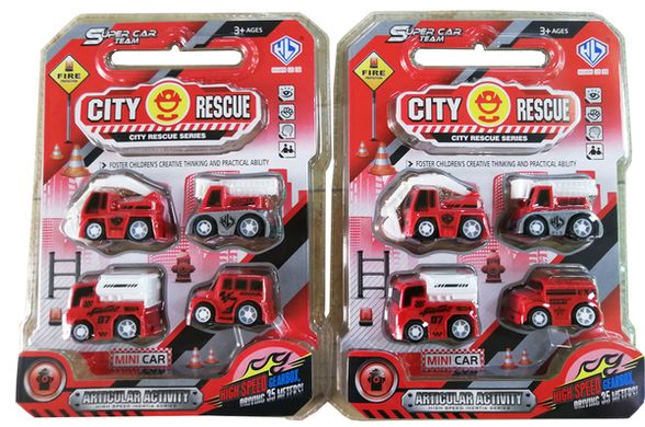 Іграшковий набір Diy Toys Набір пожежної техніки 4шт в асорт