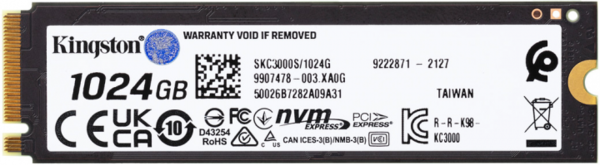 SSD накопичувач Kingston 1TB M.2 KC3500 NVMe 2280 (SKC3000S/1024G)