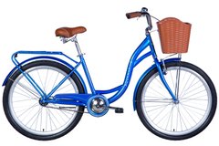 Велосипед ST 26" Dorozhnik AQUAMARINE с багажником задн St с корзиной Pl с крылом St 2024 (синий)