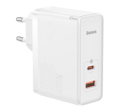 Сетевое зарядное устройство Baseus GaN5 Pro 2 порта, USB + Type-C 100W Белый (CCGP090202)