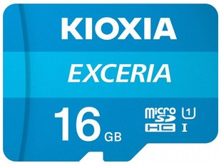 Карта памяти Kioxia Exceria microSDHC UHS-I 16GB class10+SD (LMEX1L016GG2)