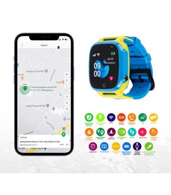 Смарт-часы для детей AmiGo GO008 GLORY GPS WIFI Blue-Yellow