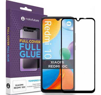 Защитное стекло MakeFuture Xiaomi Redmi 10C FC FG черное