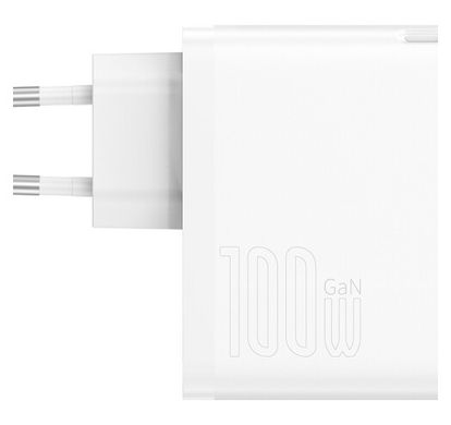 Сетевое зарядное устройство Baseus GaN5 Pro 2 порта, USB + Type-C 100W Белый (CCGP090202)
