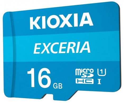 Карта памяти Kioxia Exceria microSDHC UHS-I 16GB class10+SD (LMEX1L016GG2)