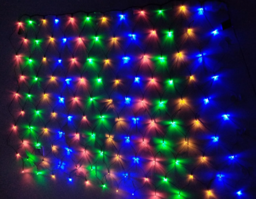 Электрогирлянда светодиодная "Сеть" с контроллером, цветная 160LED,1.5х2м