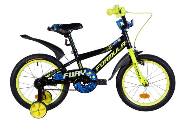 Велосипед 16" Formula FURY 2021 (черно-желтый с синим)