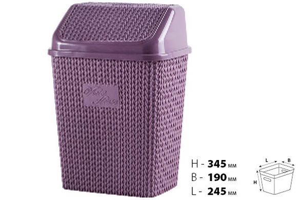 Корзина д/мусора Violet Hause 0026 Виолетта PLUM (0026 Виолетта PLUM 10 л)