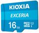 Карта памяти Kioxia Exceria microSDHC UHS-I 16GB class10+SD (LMEX1L016GG2) фото 2