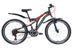 Велосипед 24" Discovery ROCKET 2021 (чорно-помаранчевий з бірюзовим (м))