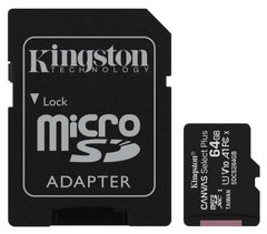 Карта памяти Kingston 64GB microSDXC Canvas Select Plus 100R A1 C10 + SD