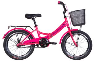 Велосипед 20" Formula SMART с корзиной 2021 (рожевий з малиновим)