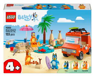 Конструктор LEGO Bluey Пляж и семейная поездка на автомобили Блуи