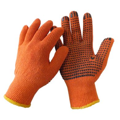 Перчатки трикотажные ХБ, оранжевые р.10 Werk (WE2129)